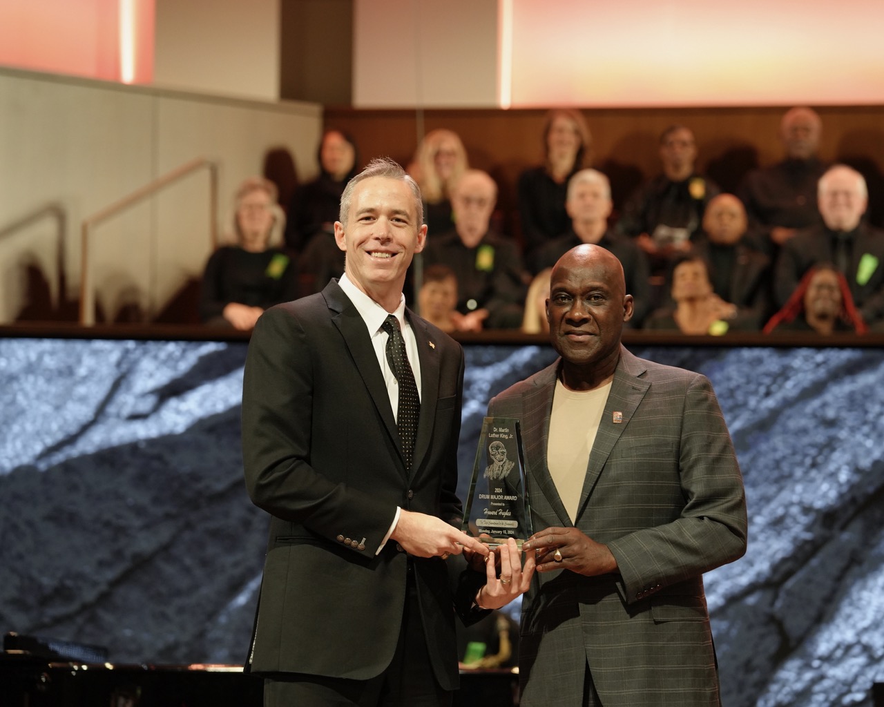 Howard Hughes Receives The Drum Major Award At The Mlk Celebration In 